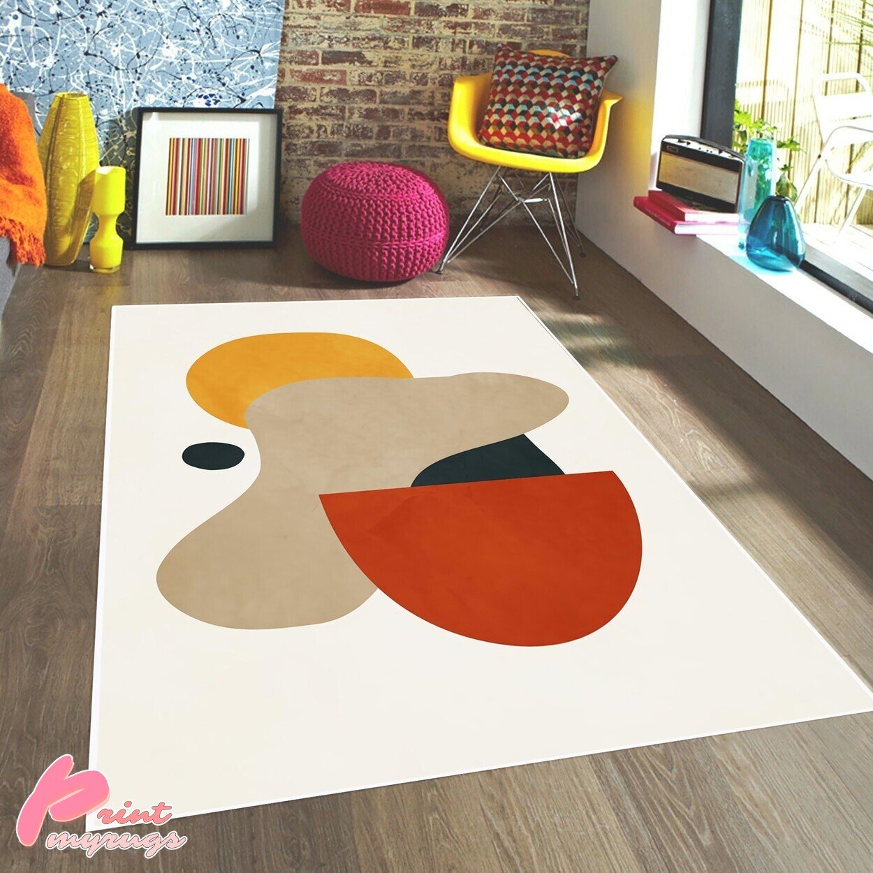 Modern Abstract Art Style Rug Innovative Interior Design For Living